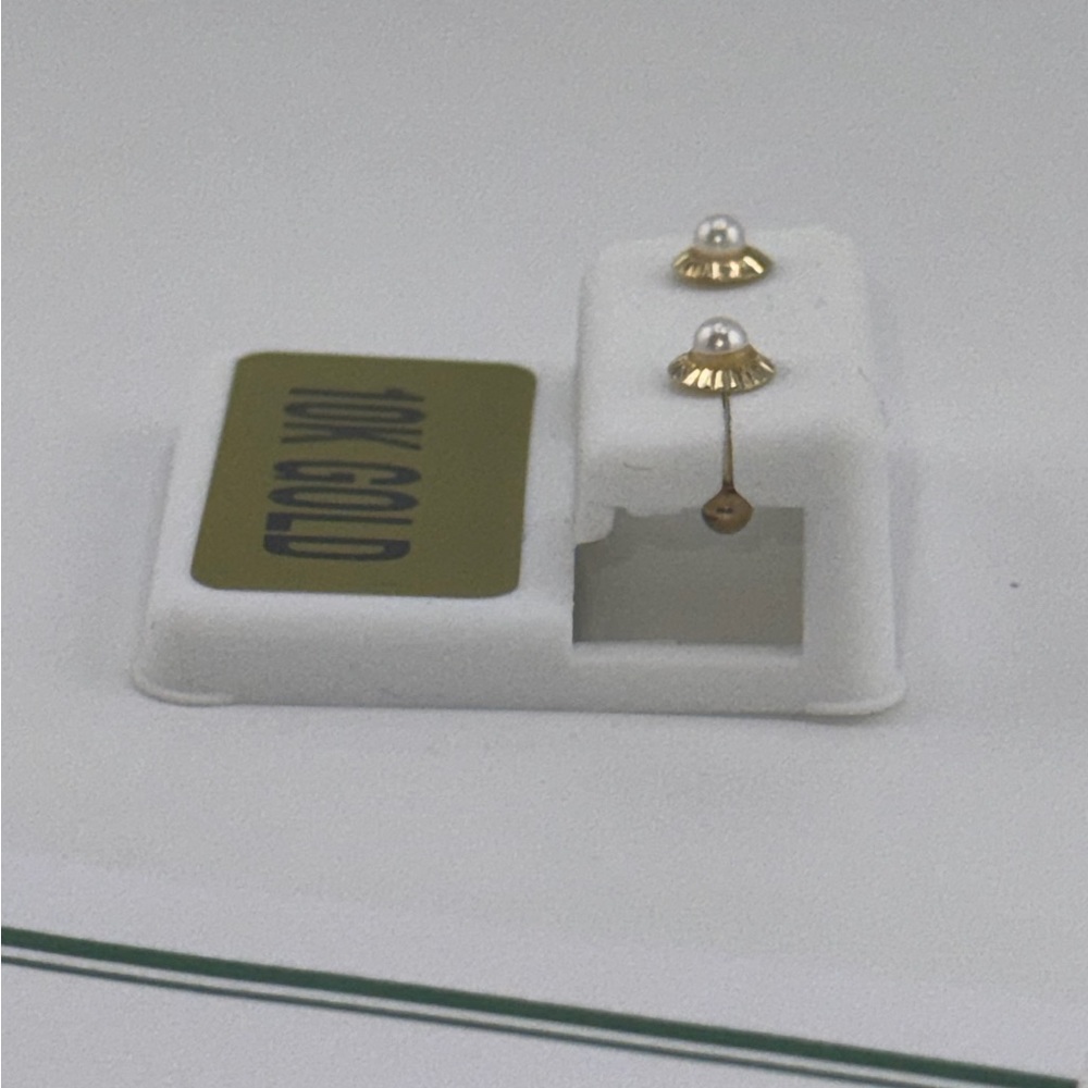 10k solid real gold earring studs, NOT PLATED! Gift for girls, kids earrings, - Picture 3 of 7